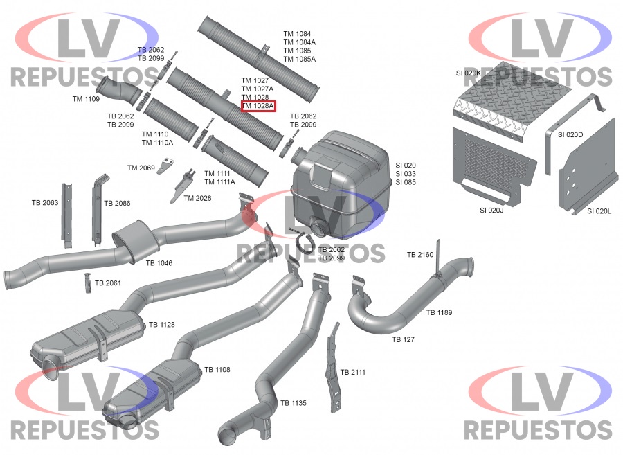 CA�O FLEXIBLE ESCAPE SALIDA MOTOR C/ SOPORTE FIJO 4.1/2" 1100MM SC S4/S5 FABBOF