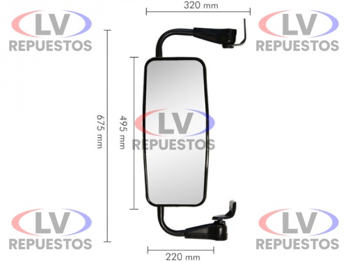 ESPEJO RETROVISOR C/ BRAZO METAL COMPLETO SC-112/113 BEPO