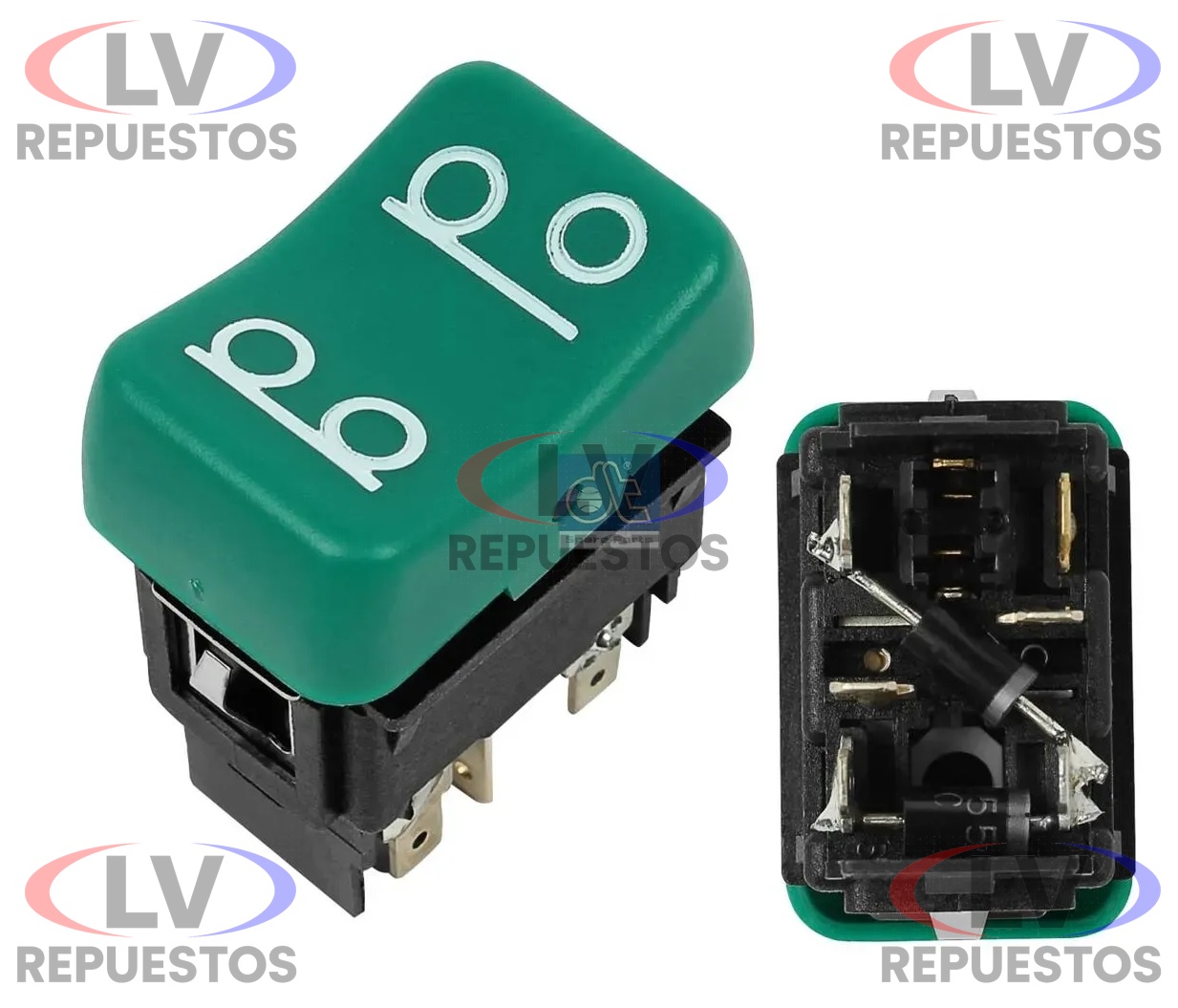 BOTON DE 3 PUNTOS ALZA EJE VERDE DIESEL TECHNIC