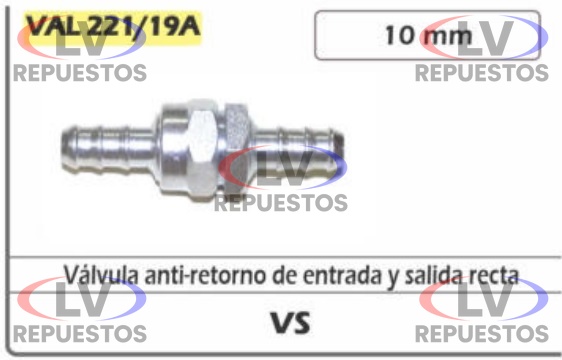 VALVULA ANTI RETORNO DE 10MM CMD