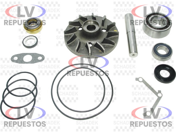 REPARO BOMBA DE AGUA MOTOR VL N10/N12 340/360 TD101/TD120/TD121 EJE GRUESO SCHADEK