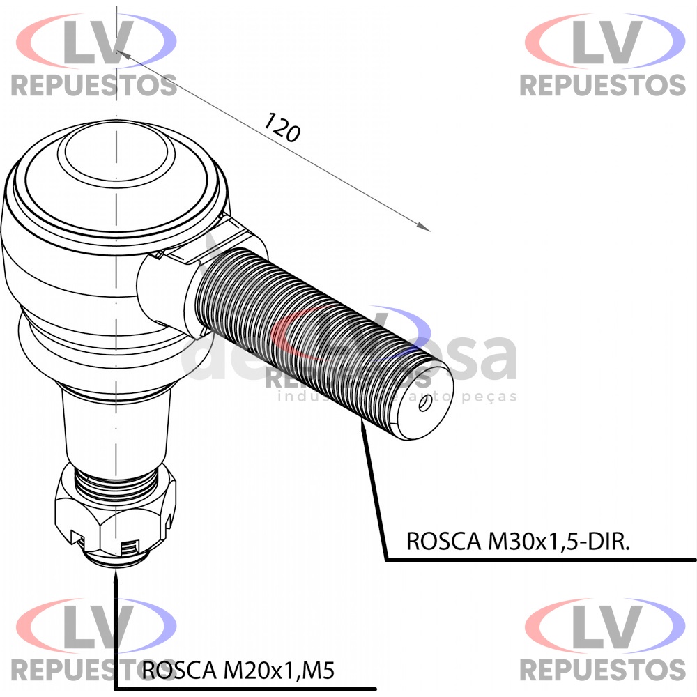 MU�EQUIN DIRECCION VL N/NL10/12 ROSCA M20 LD DELLAROSA