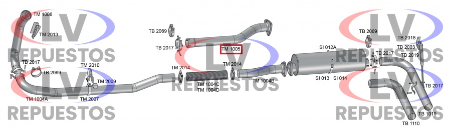 CA�O ESCAPE SALIDA MOTOR 4" VL NL10/12/EDC FABBOF