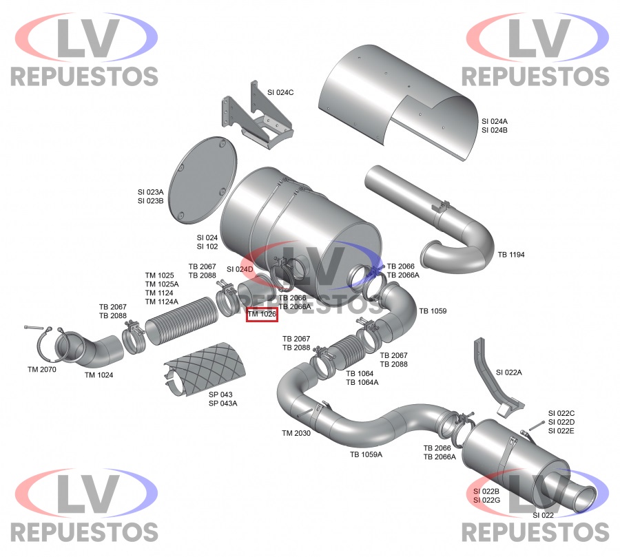 TUBO DE ENTRADA AL CATALIZADOR CORTO 5" VL FH/FM FABOFF