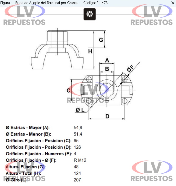 BRIDA CARDAN DIFERENCIAL 57MM 22 ESTRIAS RETEN 70MM S3/S4 MECPAR