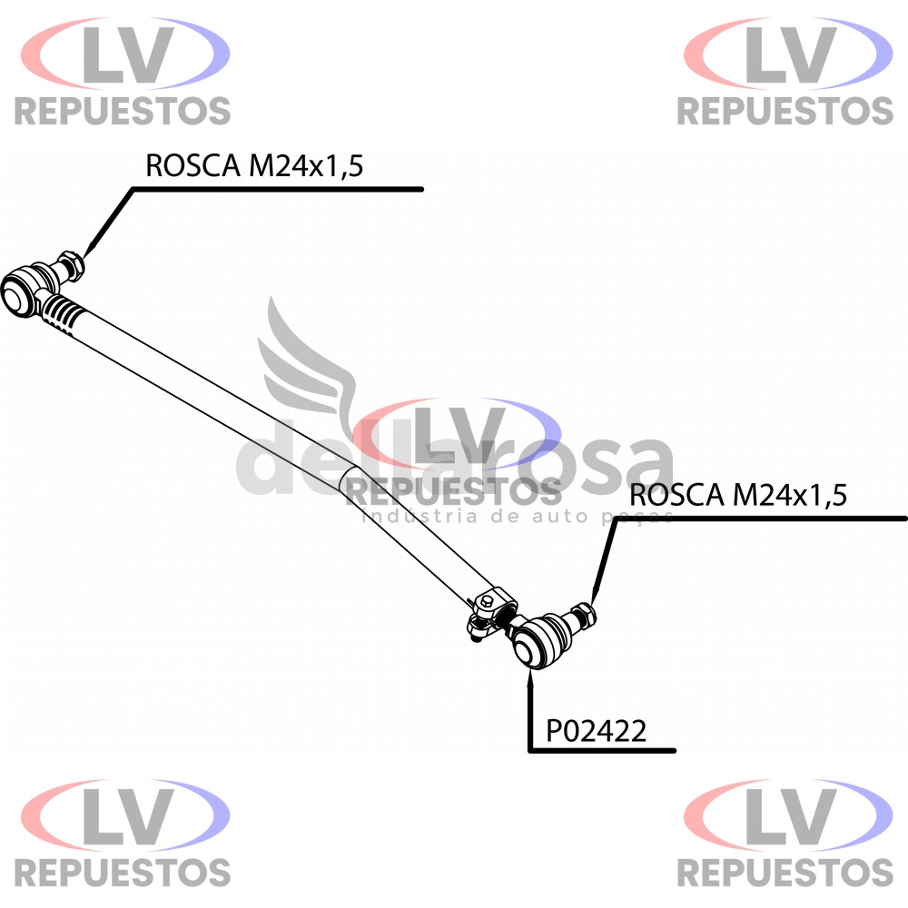 BARRA DIRECCION CORTA 947MM SC-112/142 DELLAROSA