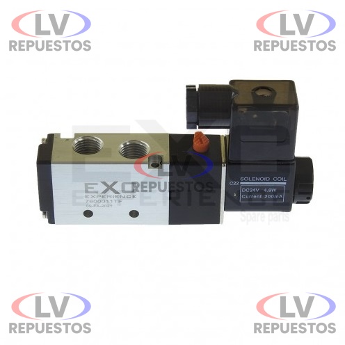 VALVULA SOLENOIDE 24V 5/2 VIAS 1/4NPT CARRETA EXC