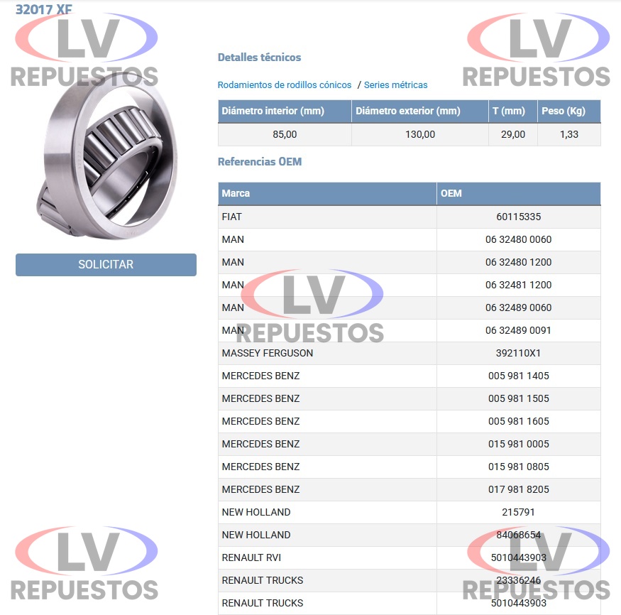 RULEMAN EXT MAZA DELANTERA MB 1819 FERSA