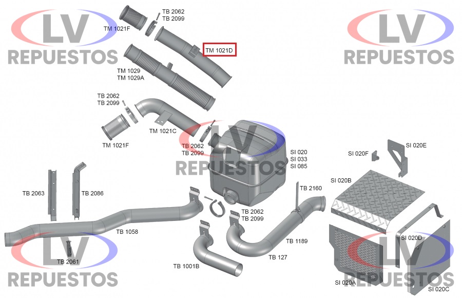 CA�O ESCAPE SALIDA MOTOR INTERMEDIARIO FIJO 4.1/2" SC-94 FABBOF