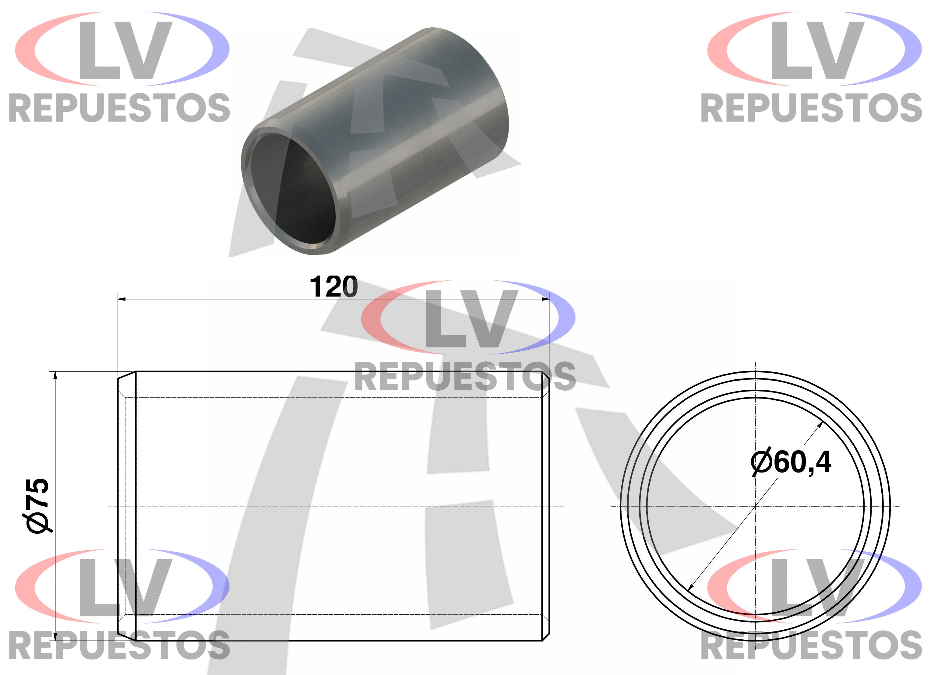 BUJE BALANZA DE 60X75X120MM LARGO THOR