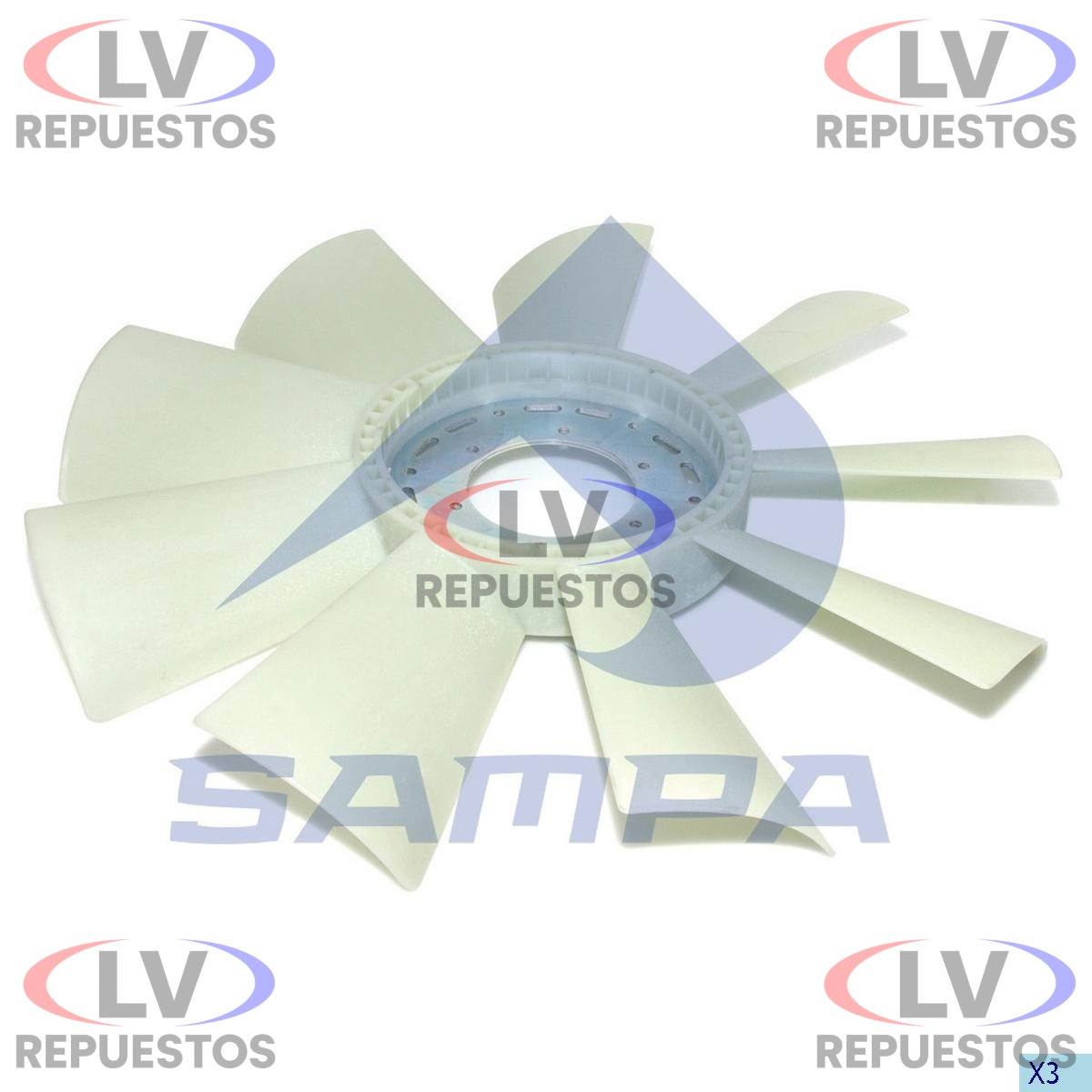 ALETA RADIADOR 75CM 9 PALAS 6 BULONES S4 SAMPA