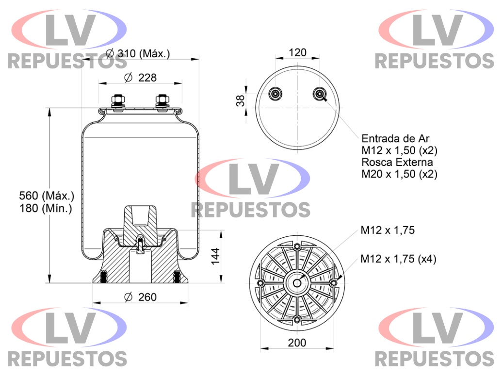 PULMON SUSPENSION CARRETA FACCHINI VANDERLEIA SRF FABBOF