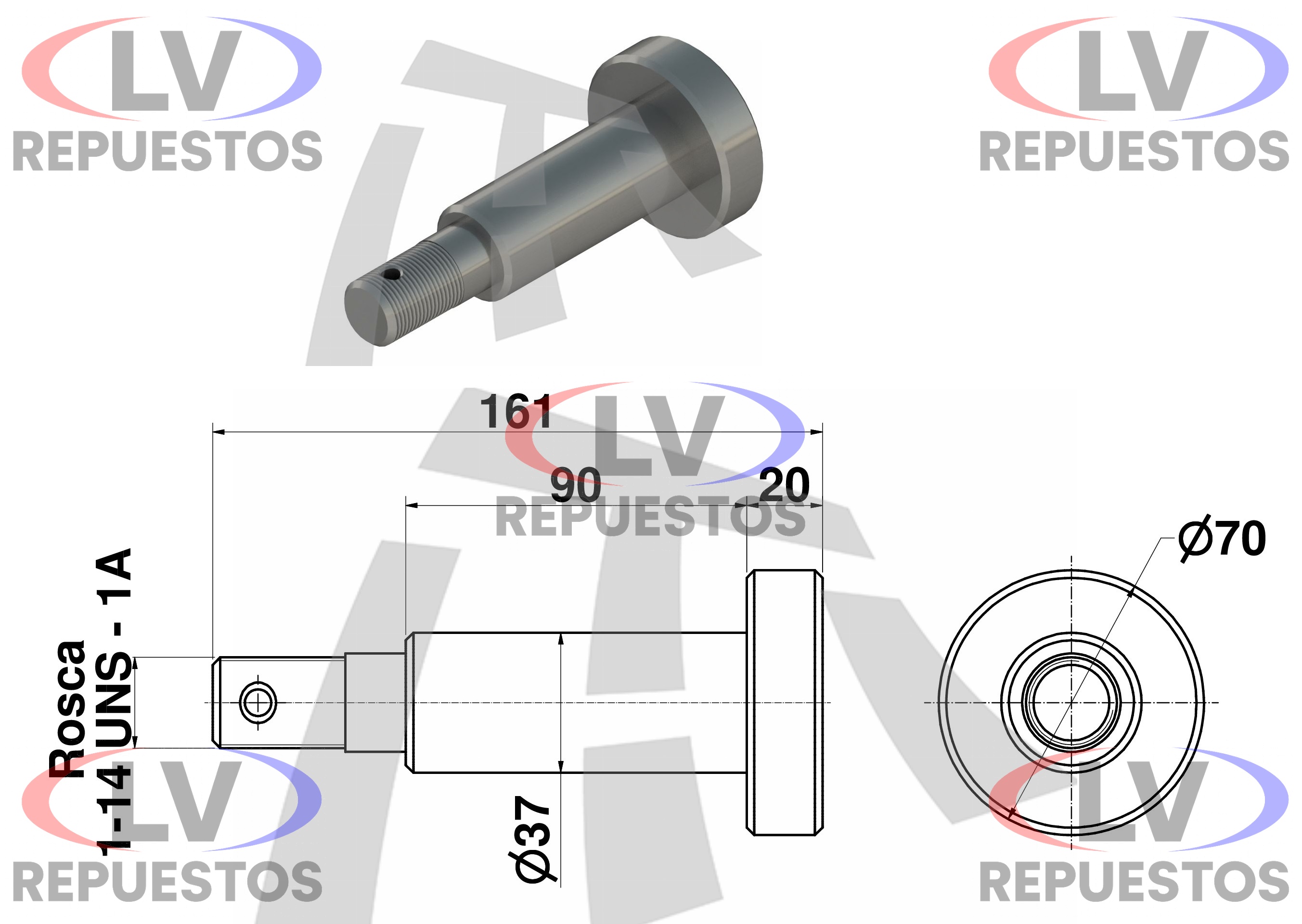 PERNO TENSOR CARRETA 70X36X160MM THOR