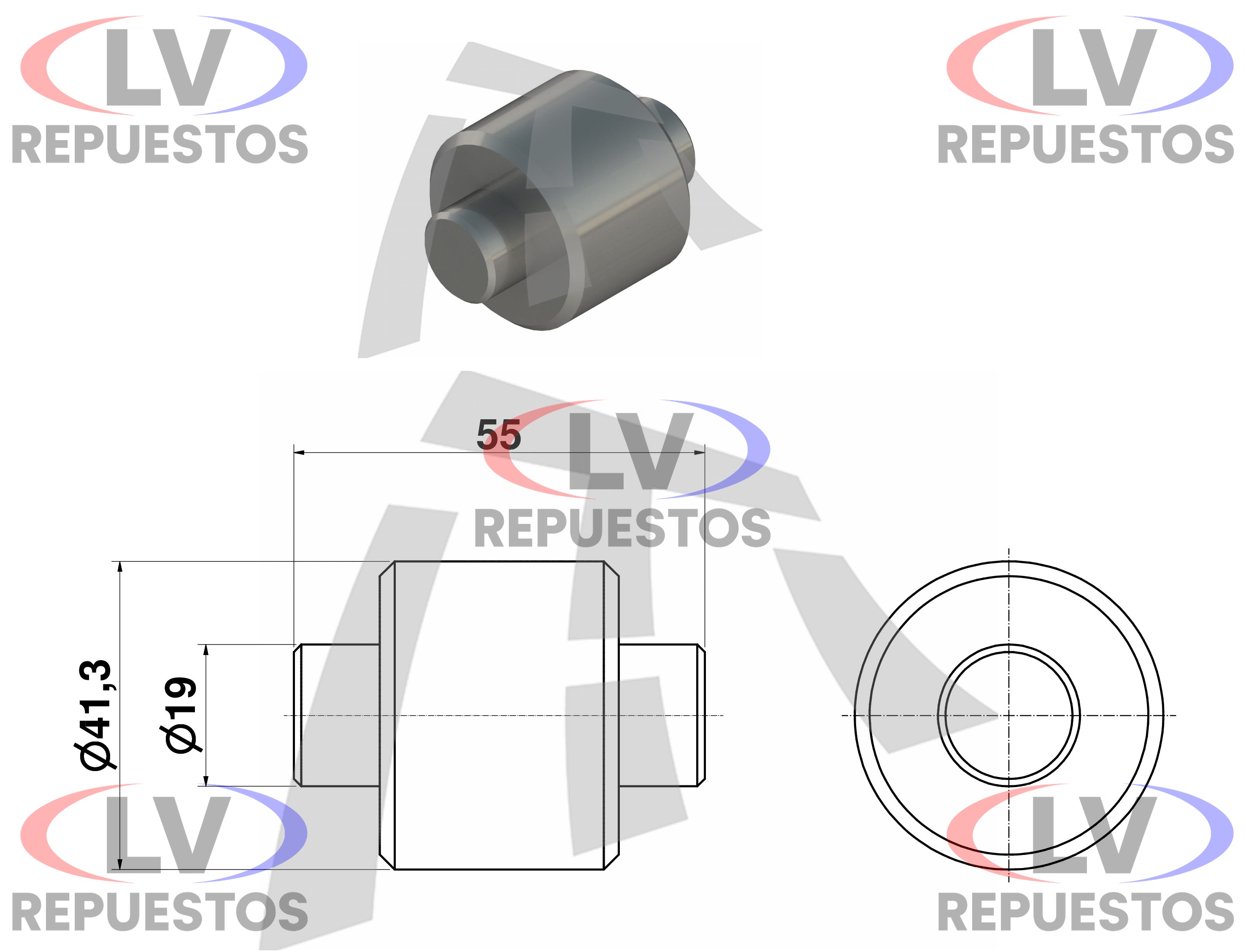 RODILLO ZAPATA DE FRENO BENDIX 42X19X58MM THOR