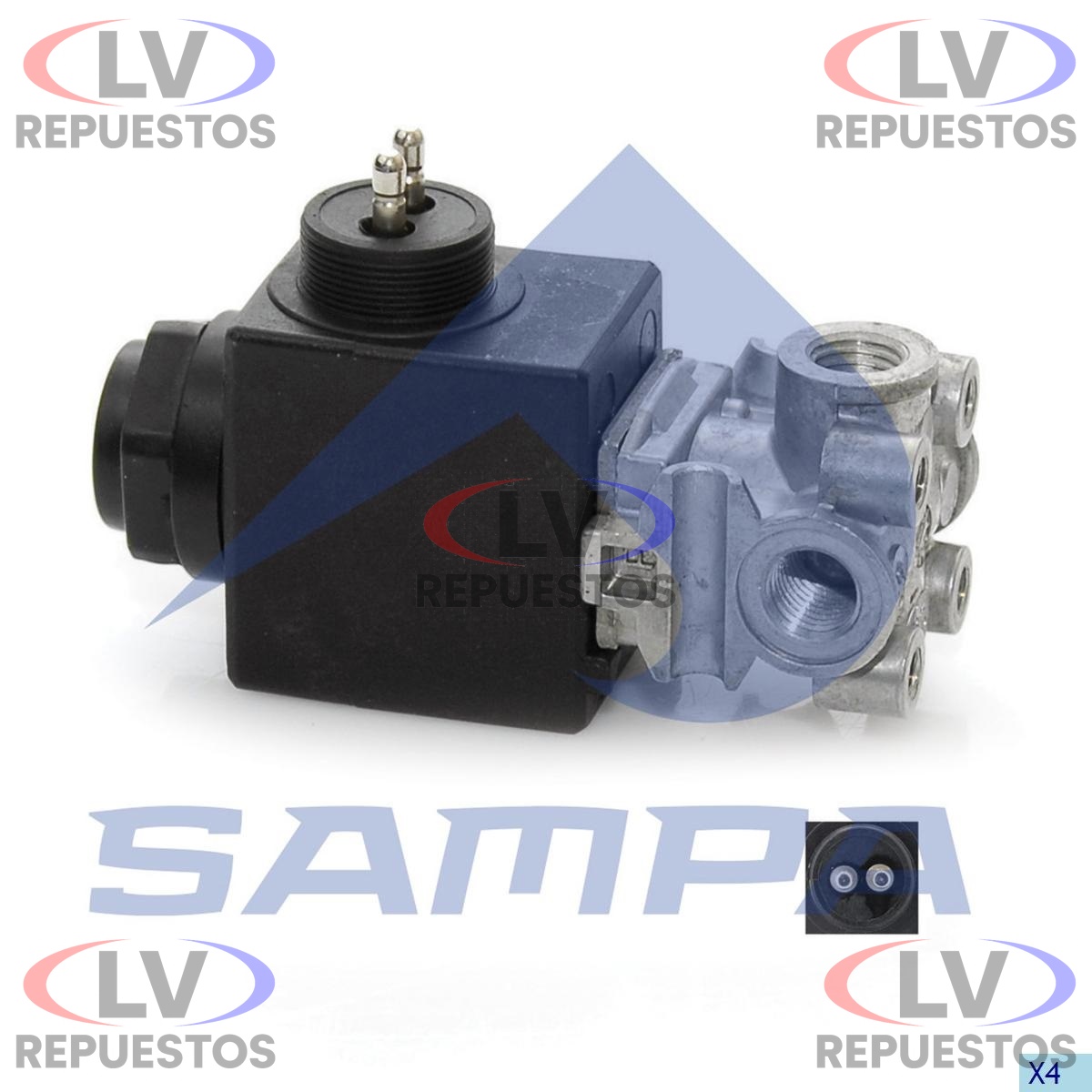 VALVULA SOLENOIDE 24V SC113/S4 RADIADOR/CAJA/DIFERENCIAL/FRENO SAMPA