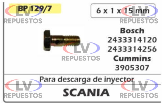 BULON HUECO M6X15MM CMD