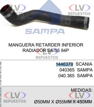 MANGUERA RETARDER INFERIOR RADIADOR S4/S5 94P BR
