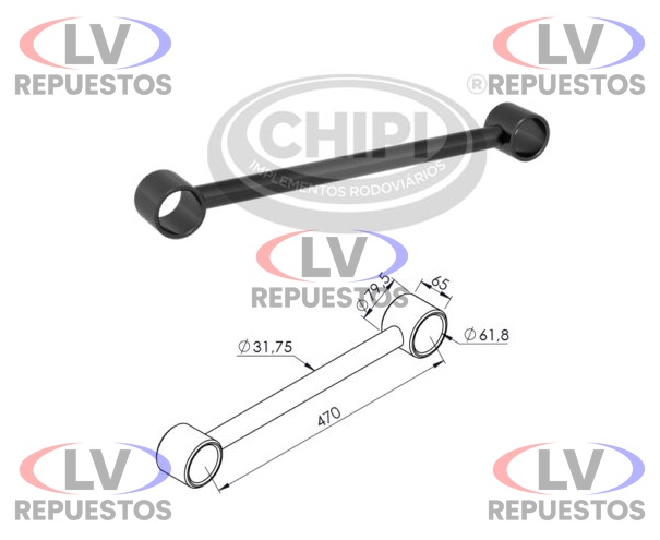 BRAZO TENSOR FIJO 470MM MODELO 2012 CARRETA CHIPI