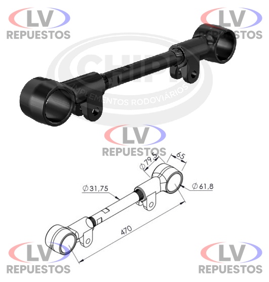 BRAZO TENSOR REGULABLE 470MM MODELO 2012 CARRETA NOMA CHIPI
