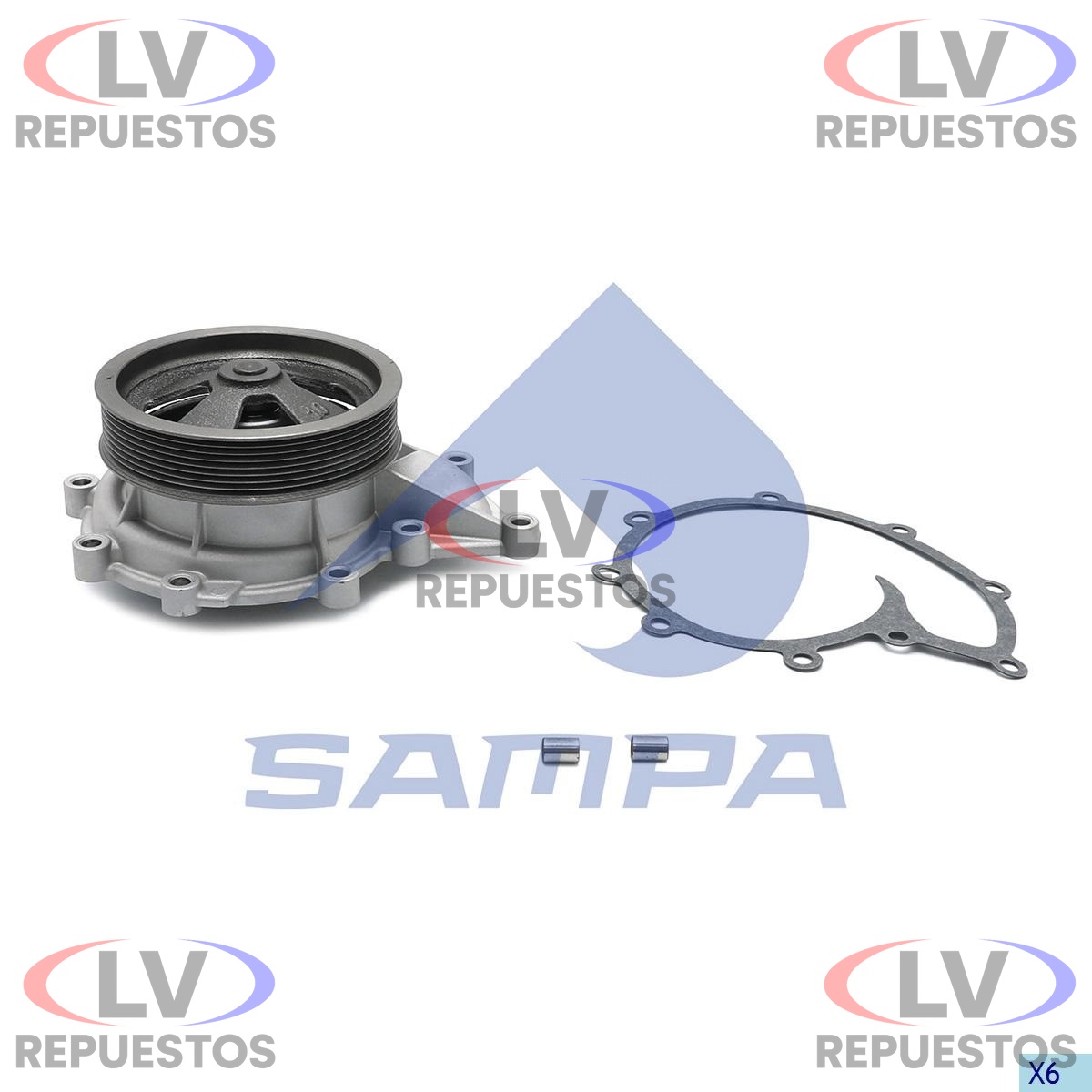BOMBA DE AGUA MOTOR S/ TAPA D16 SC144 V8 SAMPA