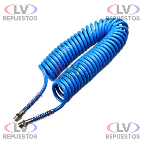 MANGUERA ESPIRAL DE LIMPIA CABINA AZUL 7.5M C/ ROSCA SCHWEERS