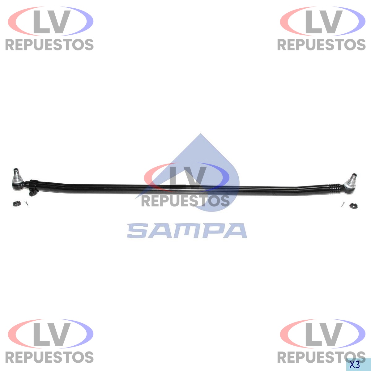 BARRA DIRECCION LARGA S4/S5/S6 POCO CURVADO 1743MM SAMPA
