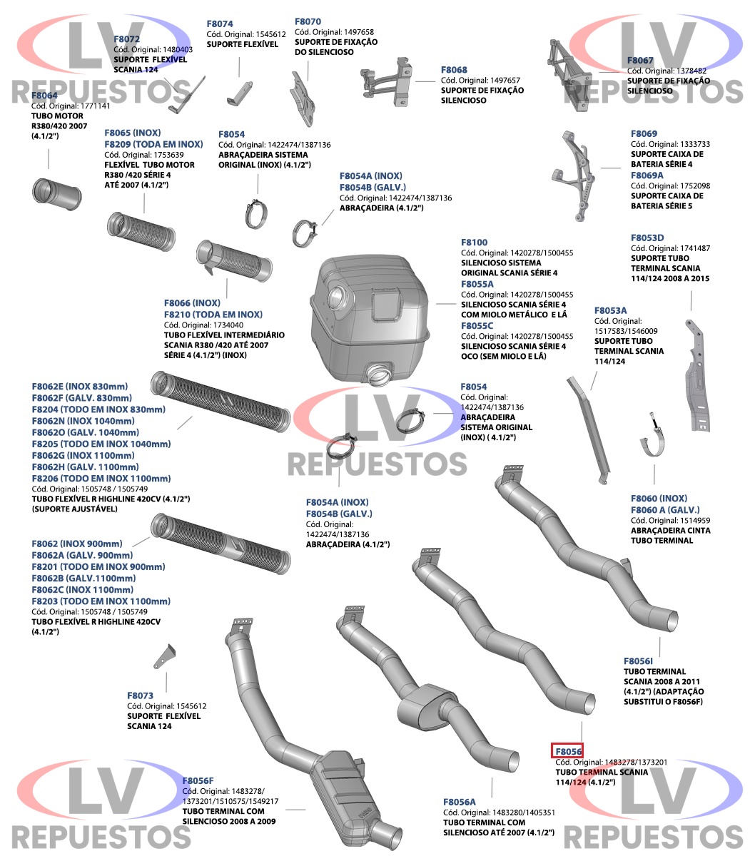 CA�O ESCAPE SALIDA CATALIZADOR S/ SILENCIADOR 4.1/2" 1800MM SC S4/S5 FADO