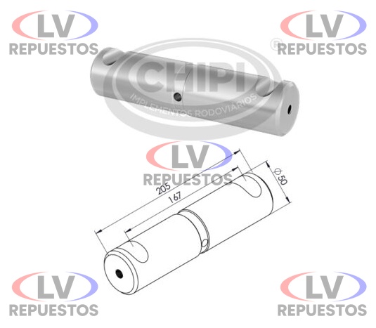 PERNO BALANZA 50X205MM CARRETA SUPER LEVE CHIPI