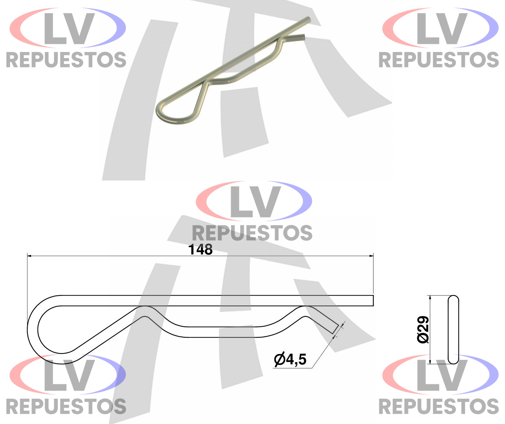SEGURO CARRETA TIPO R 4,5X70 THOR