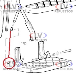 PERNO DE AMORTIGUADOR ESTRIBERA DESPLEGABLE S4 SCANIA ORIGINAL