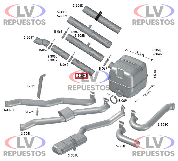 CA�O FLEXIBLE ESCAPE SALIDA MOTOR 4.1/2" 500MM SC S4/S5 BEPO