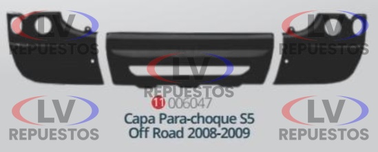 KIT TAPA PARAGOLPE S5 OFF ROAD 2008/2009 PLASTICO RODOPLAST