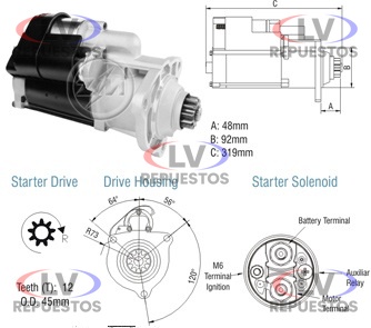 MOTOR DE ARRANQUE 24V 5.5KW S5/S6 ZM