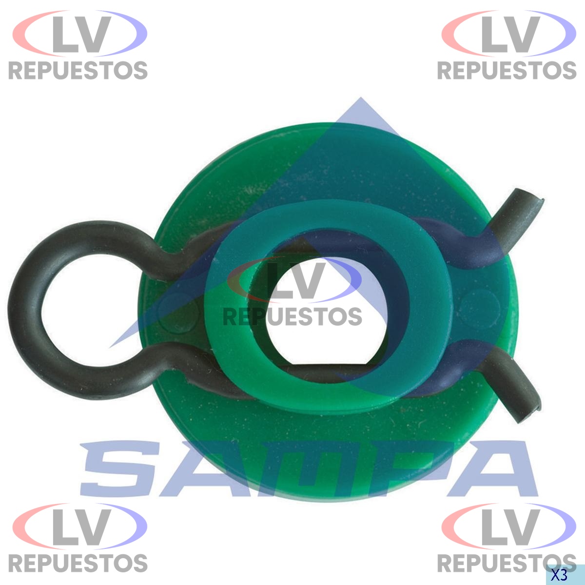 GUIA CORREDIZO VIDRIO DE PUERTA S4/S5 REDONDO VERDE SAMPA