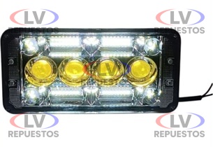 FARO LED 12V/24V BUSCA HUELLA C/ LUPA 110X225MM AMARILLO Y BLANCO TC