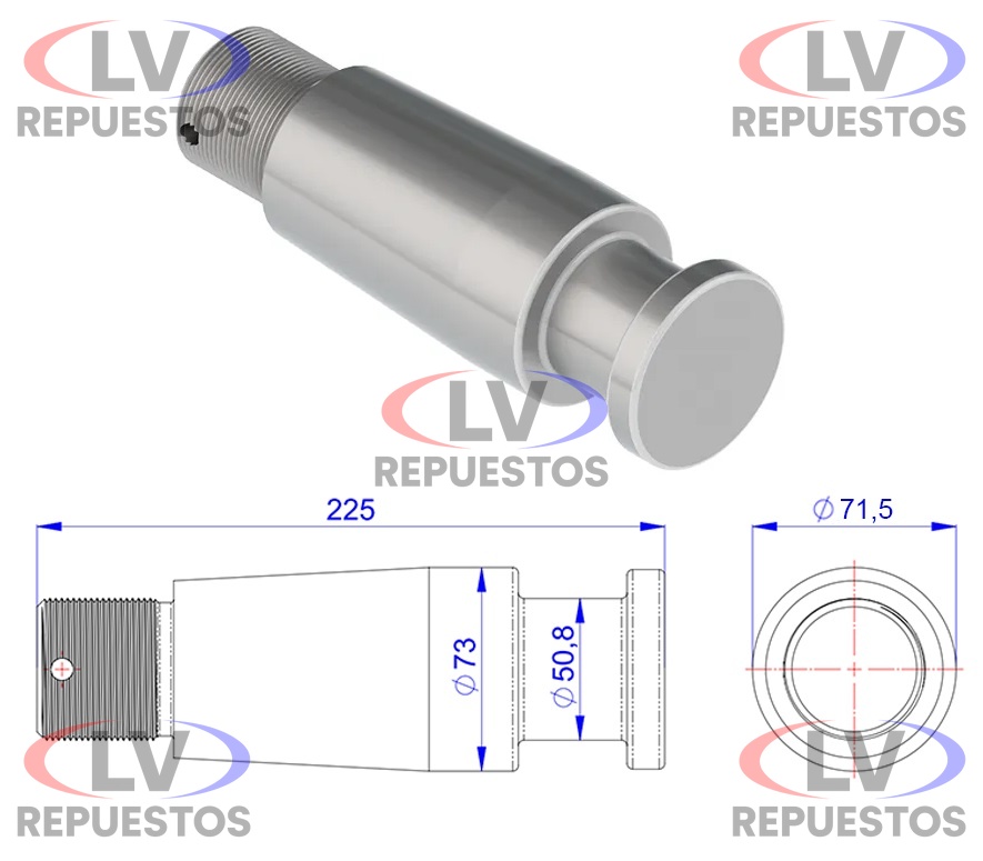PERNO REY C/ ROSCA 2" CARRETA RODOVIARIA OLIVO