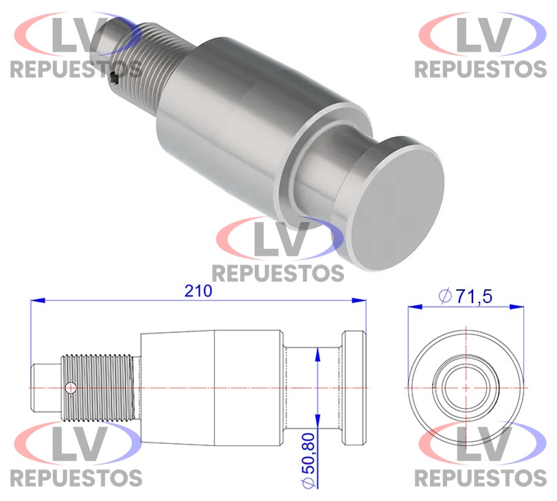 PERNO REY C/ ROSCA 42MM CARRETA RANDON OLIVO