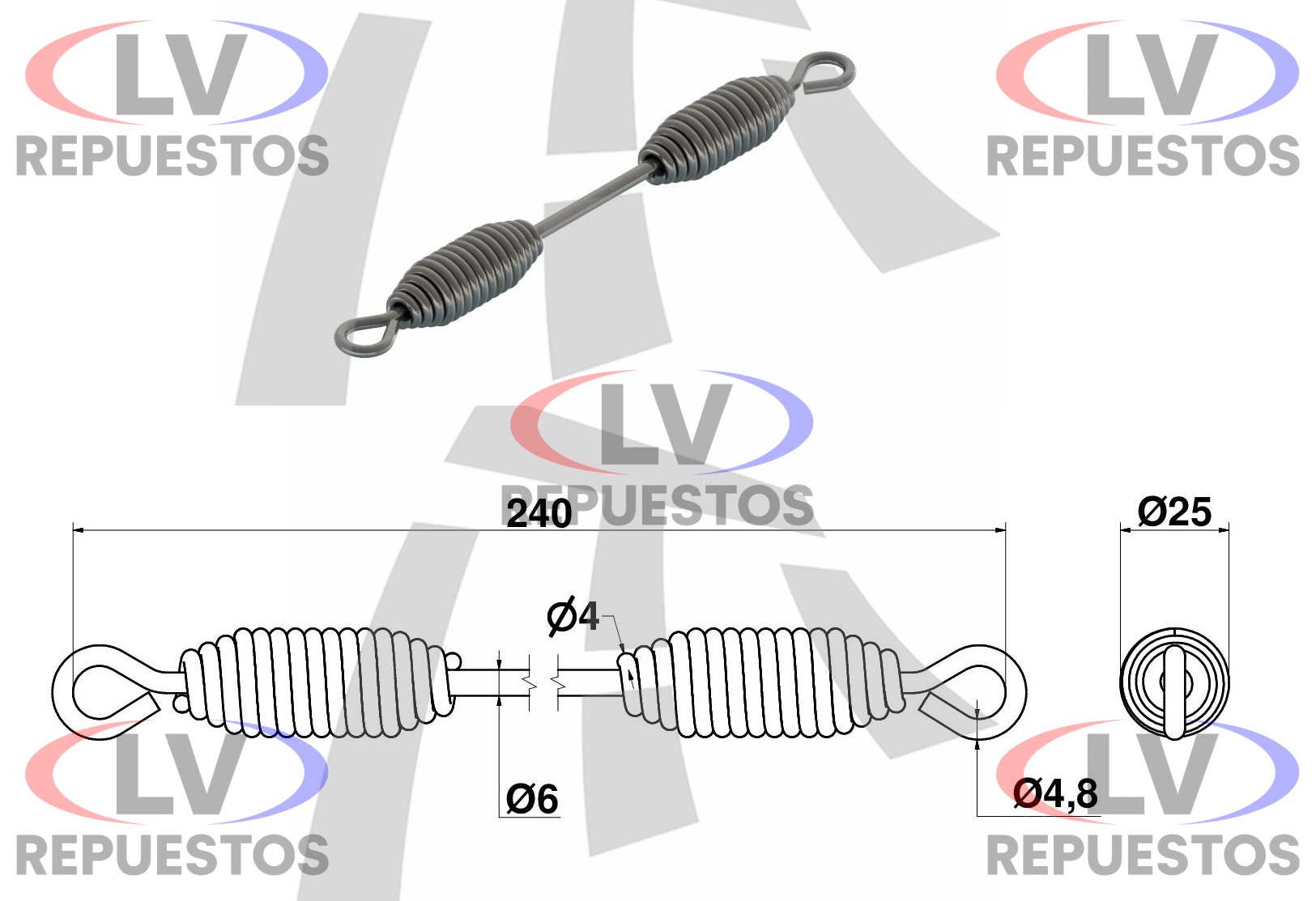 RESORTE ZAPATA DE FRENO DT/TR 240MM SC-113 THOR