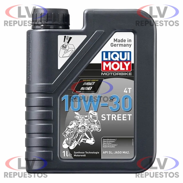 ACEITE PARA MOTO 4T 10W30 MA2 MOTOR BIKE LIQUI MOLY 1L