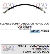 FLEXIBLE DIRECCION HIDRAULICA S4/S5 650MM L.FLEX