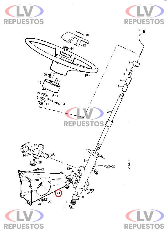 SOPORTE COLUMNA DIRECCION SC S3 SCANIA USADO