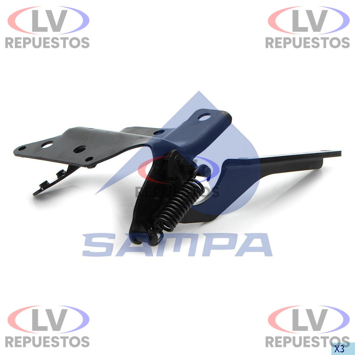 BISAGRA PARRILLA FRONTAL S5 P/G/R INFERIOR L.D. RESORTE ALTO SAMPA