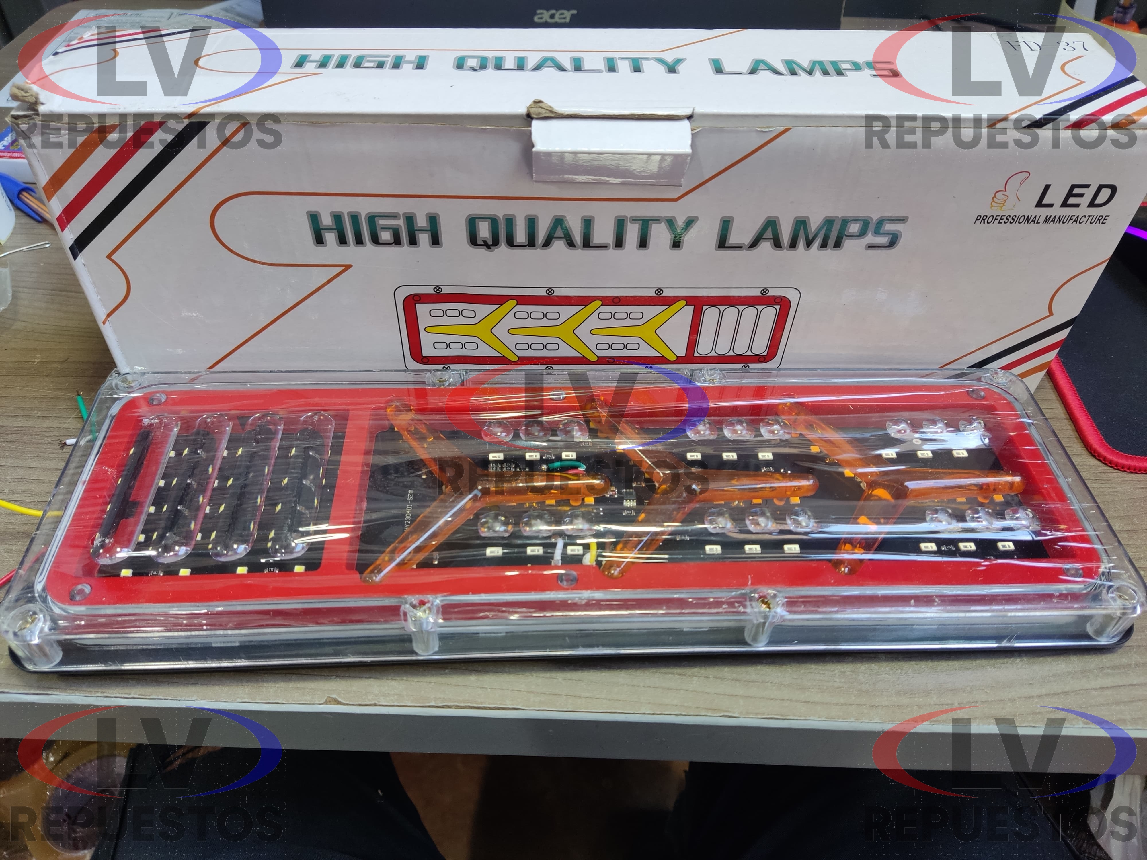 FARO TRASERO LED (3 Y NARANJA) 24V 37X12CM HIGH QUALITY LAMP