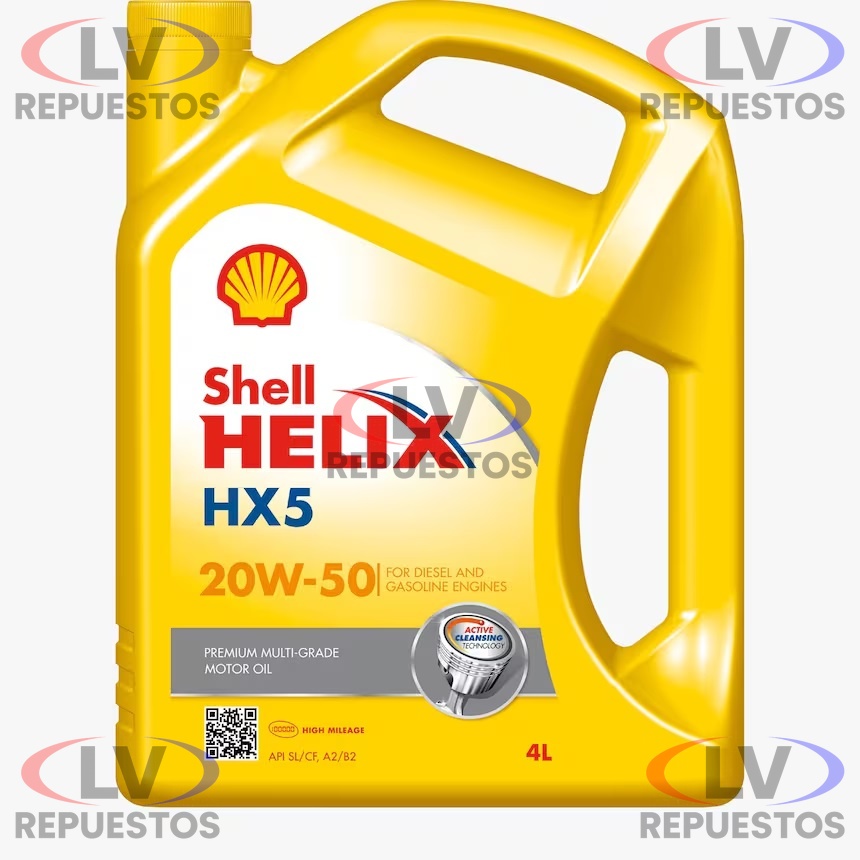 ACEITE MOTOR 20W50 HELIX HX5 SN 4L SHELL