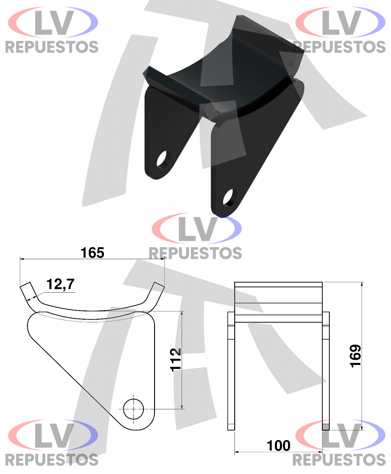DESLIZANTE TR CARRETA GUERRA 2004 ALTURA 169MM THOR