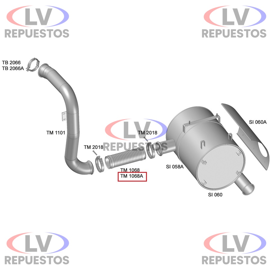 CA�O FLEXIBLE ESCAPE GALVANIZADO 4.1/2" 355MM MBB 1938/1944 FABBOF