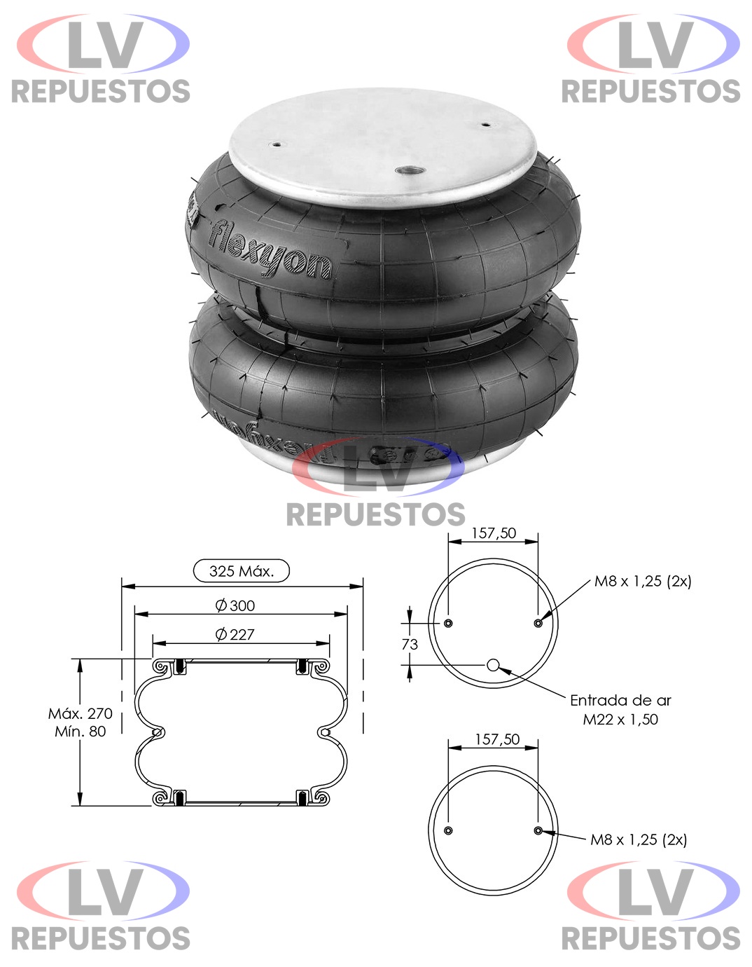 PULMON ALZA EJE 2 CUERPOS CARRETA FACCHINI SUSPENTECH