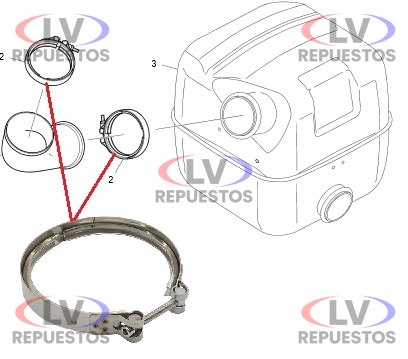 ABRAZADERA TUBO ESCAPE SILENCIADOR S4 P/G/R/T SCANIA ORIGINAL