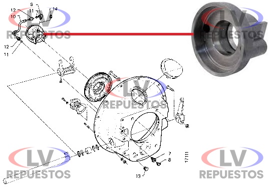 SOPORTE RULEMAN DE EMBRAGUE S3 SCANIA ORIGINAL