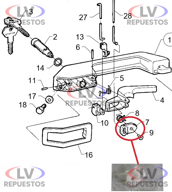 CLIP CERRADURA PUERTA S3/113 SCANIA ORIGINAL